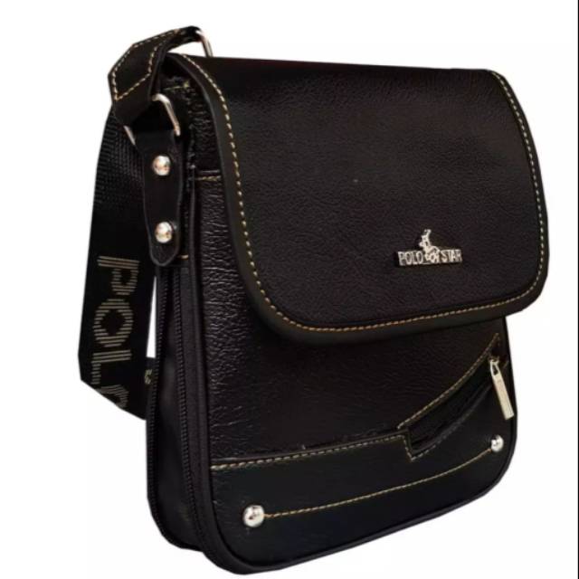 Slempang kulit polo start Ss-002 /Tas Fashion Pria/Tas Fashion Wanita Gaul Original - Black