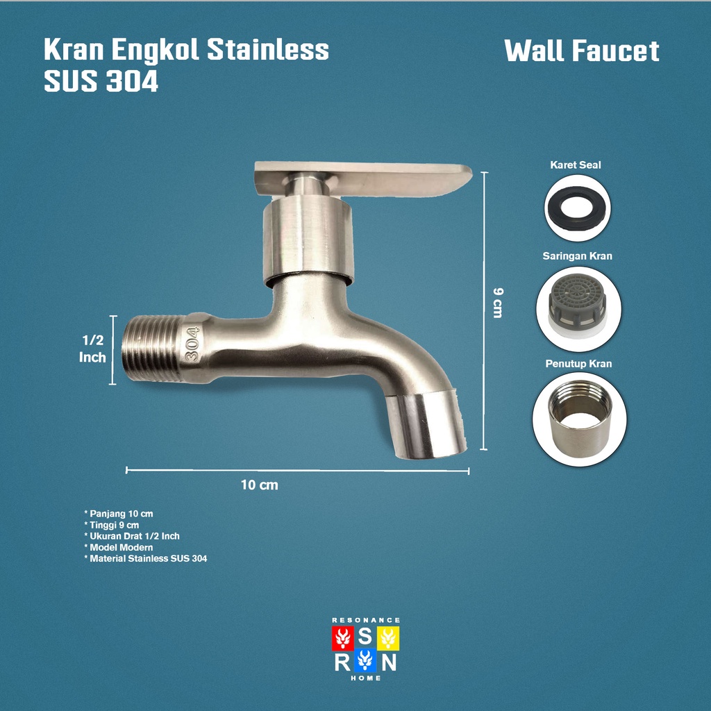 Keran Kran Engkol Bahan Stainless SUS 304 Resonance Home