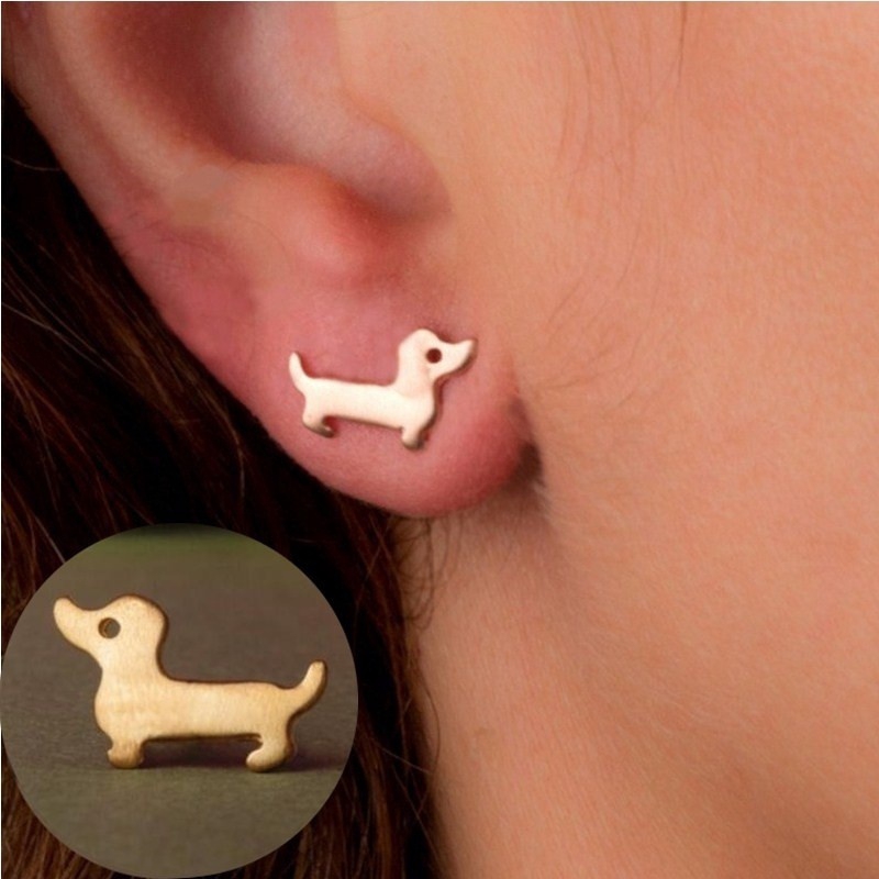 Anting / aksesoris perhiasan anjing peliharaan fashion wanita yang elegan dan imut