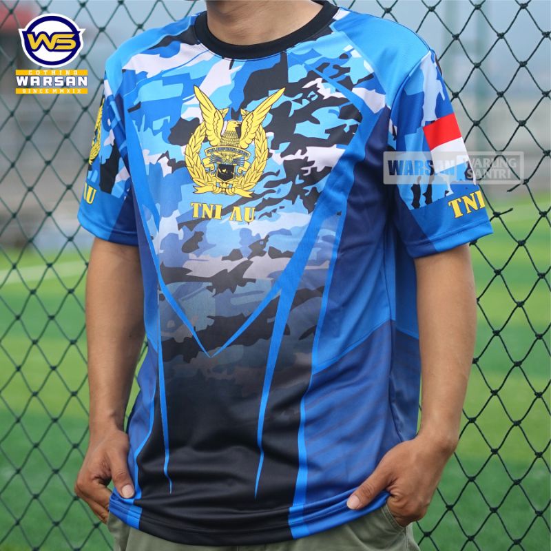 Kaos Jersey TNI AU / Jersey TNI Al Angkatan Udara Fullprint / Kaos TNI Angkatan udara Dryfit / Kaos 