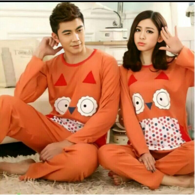 Baju Tidur Wanita Pria Dewasa Couple Kaos Setelan Pakaian Jumbo Terbaru
