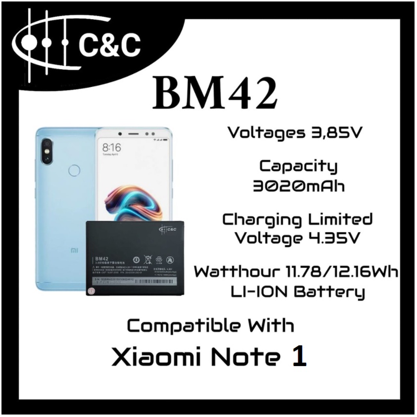 (P) Batre Baterai Battery Double Power Redmi Note BM42 merk C&amp;C