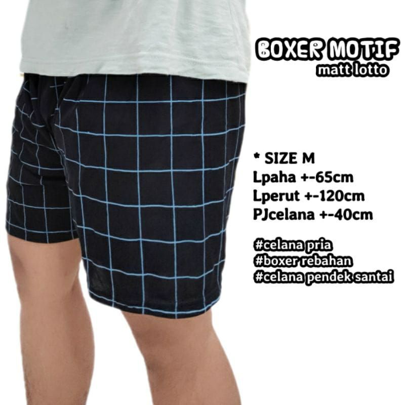 [Fashion Pria] Celana boxer santai motif KOTAK termurah