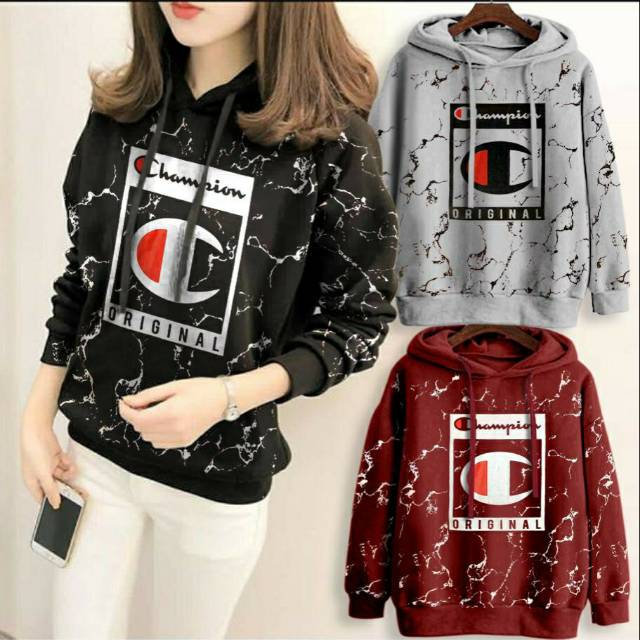 SWEATER SWITER WANITA CEWEK MOTIF TERBARU HOODIE TWN CHAMP