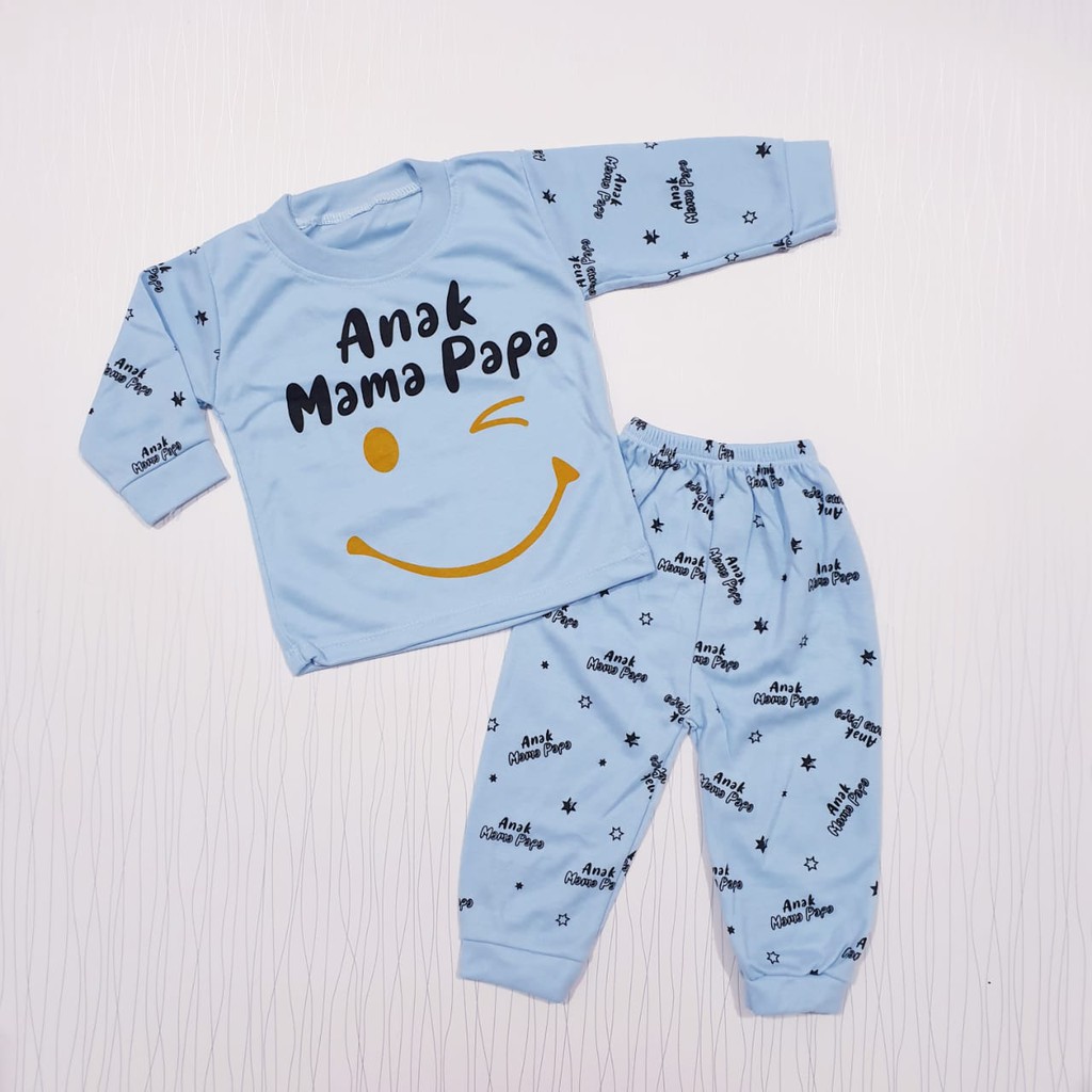 Piyama Anak  Mama Papa / Baju Tidur Anak / Setelan Baju Tidur Panjang / Baju Tidur Bahan Katun