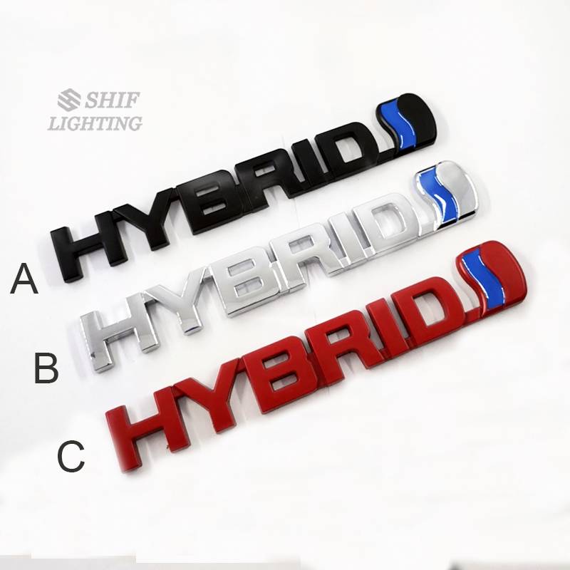 1pc Stiker Emblem / Badge Tulisan HYBRID Bahan Metal Ukuran 4x4 Untuk Dekorasi Mobil