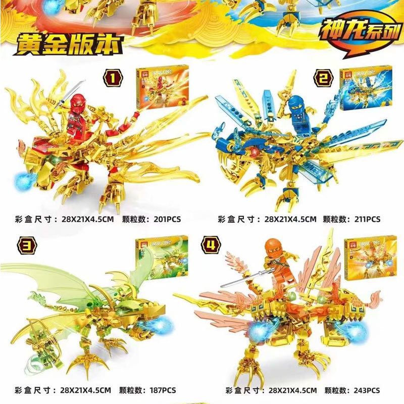 Mainan Anak Action Figure ninja Dragon Besar + Senjata + Minifigure Ninjago Naga Robot