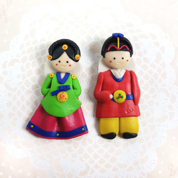 Souvenir Mancanegara | Magnet Kulkas Korea Couple Hanbok