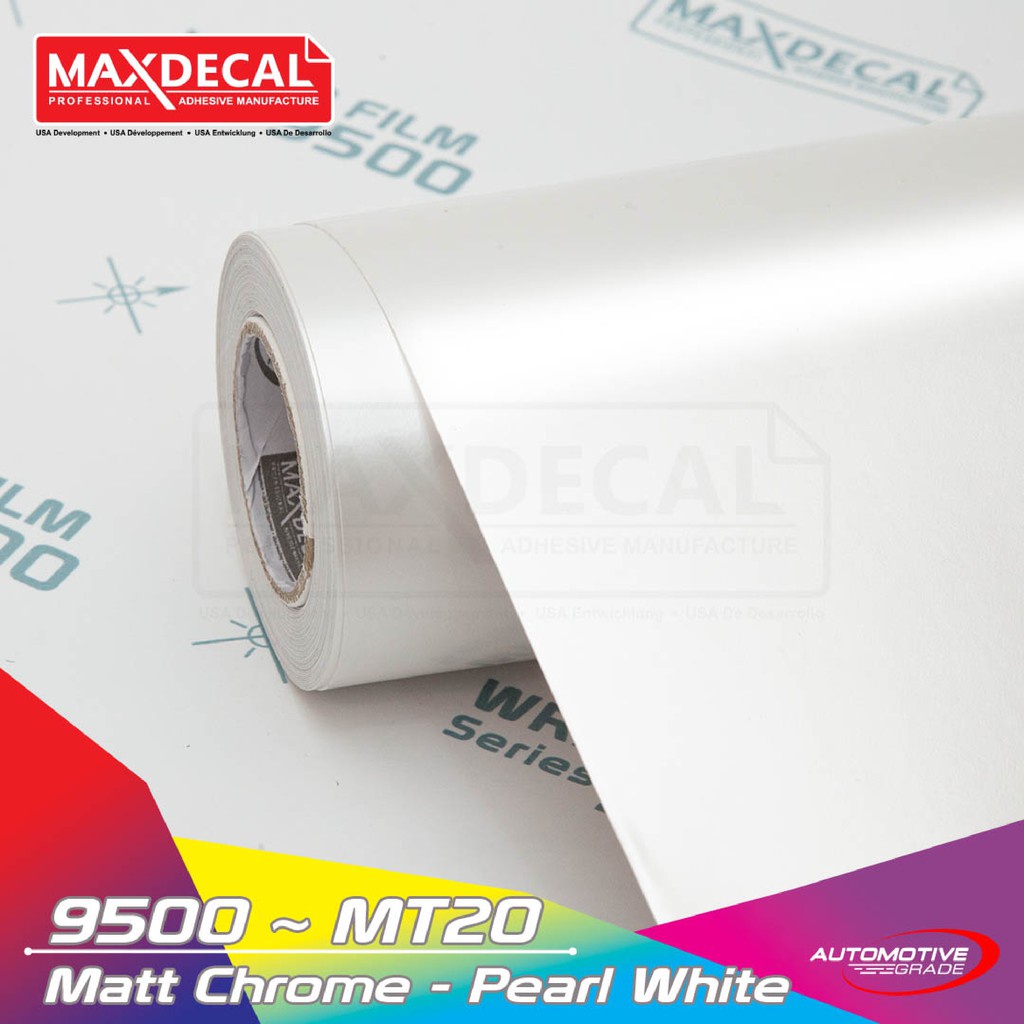 Maxdecal 7500 MT20 Matte Chrome Pearl White, Wrap Series Sticker, Roll 50cm x 9m