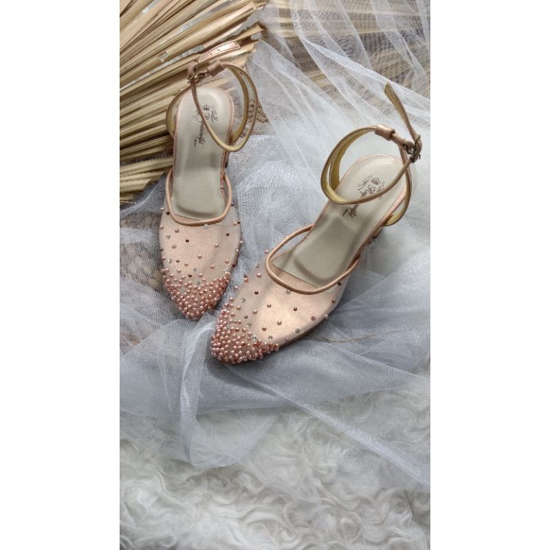 sepatu Akila rosegold sepatu wanita cantik sepatu.wedding cantik