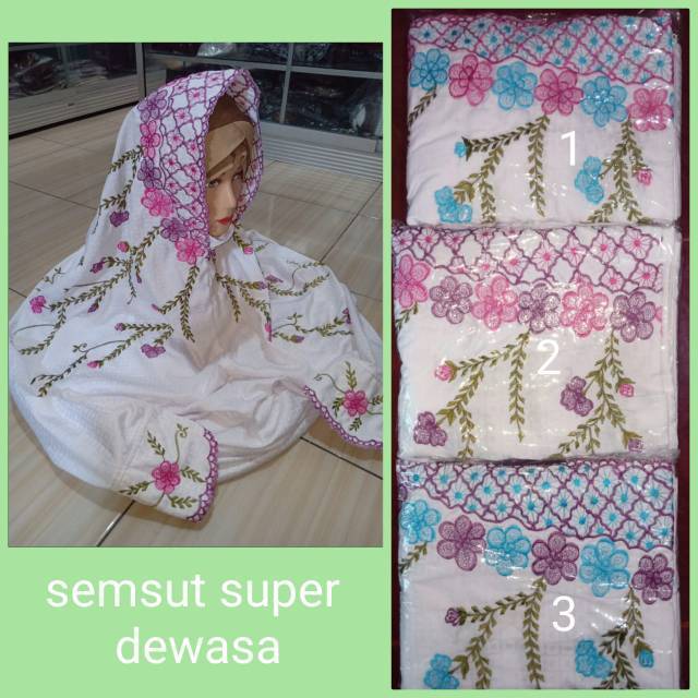 Mukena terusan Semi Sutra Rambat Terusan