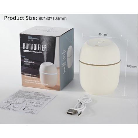 Humidifier Udara Bentuk Telur Purifier Air Diffuser Portable Penjernih Ruang 220ml