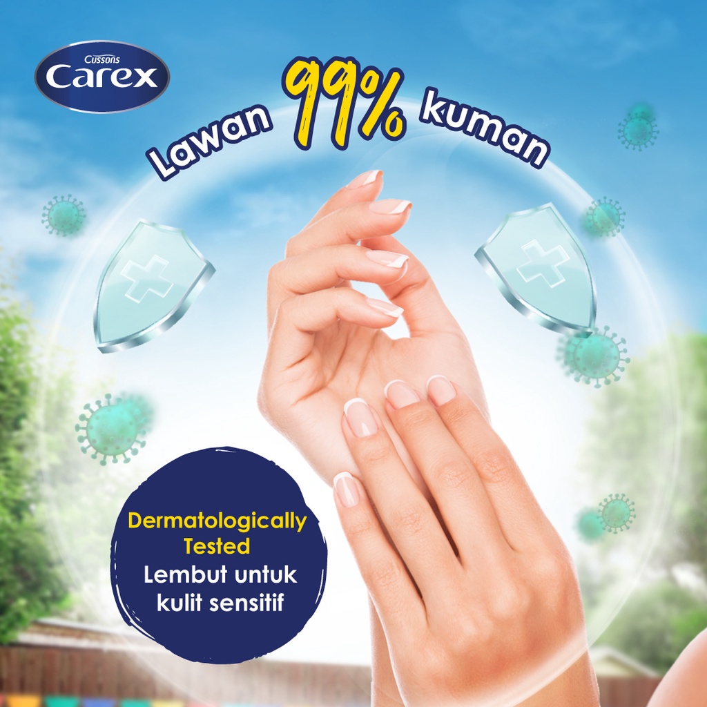 Carex Hand Wash Aloe Vera - Sabun Cuci Tangan Antibakteri Refill 200ml X2