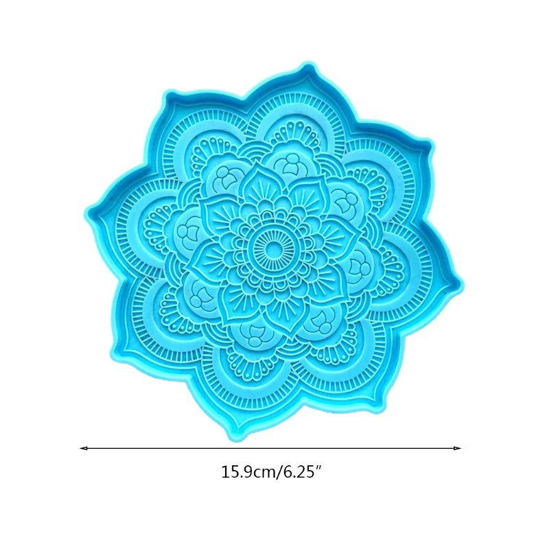 Cetakan Resin Epoksi Bentuk Bunga Mandala Bahan Silikon Untuk Dekorasi Rumah