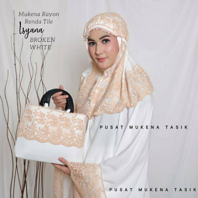 MUKENA DEWASA JUMBO KATUN RAYON EXCLUSIVE RENDA TILE ISYANA | PUSAT GROSIR MUKENA BALI MURAH SHIREEN