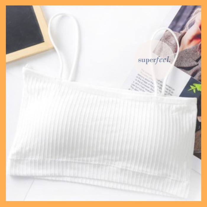 TERBARU SFL JAPANESE BRALETTE TANK TOP BRA BH TANPA KAWAT BUSA SOFT WANITA 234 - Putih