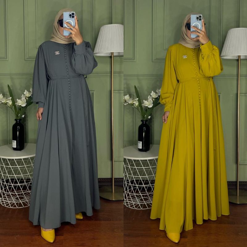 GAMIS 1000 KANCING BAHAN CERUTY BABYDOLL FULL PURING