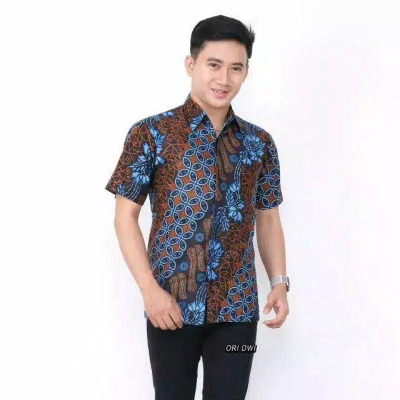 Diskon Bswart Batik Hrb026 Kenongo Hem Pendek Padi Pekalongan M L Xl Batik Pria Murah Modern Grosir