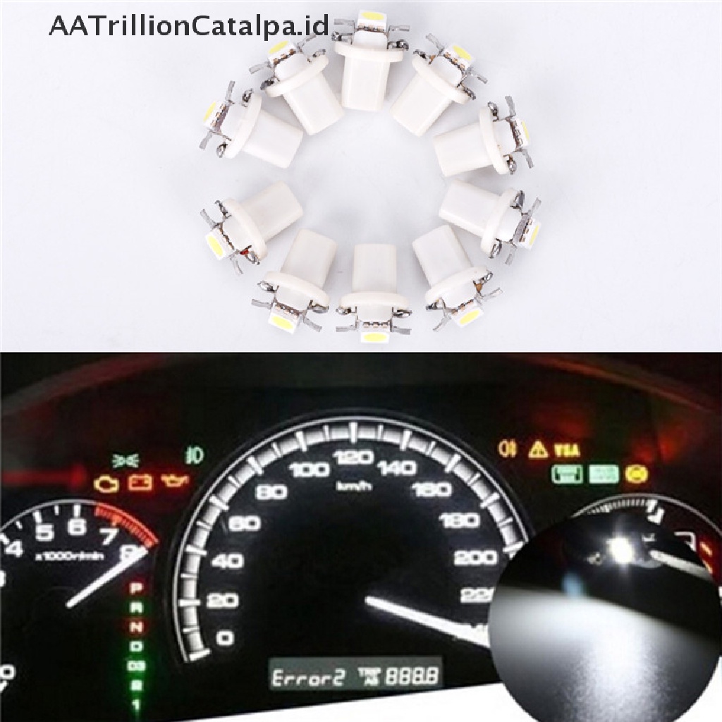 Aatrillioncatalpa 10pcs Lampu LED T5 B8.5D Untuk Indikator Dashboard Mobil