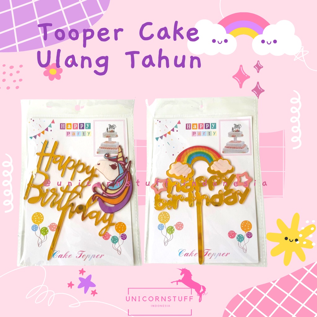 Miniatur Tooper Kue Hiasan Unicorn Kue Ulang Tahun Cake Kado Cewek