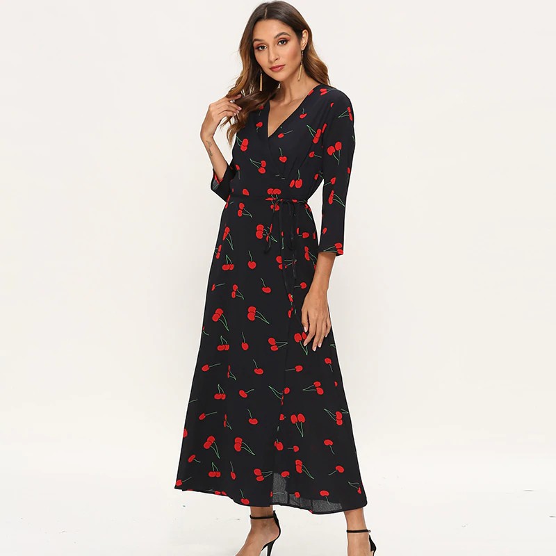 split sleeve maxi dress