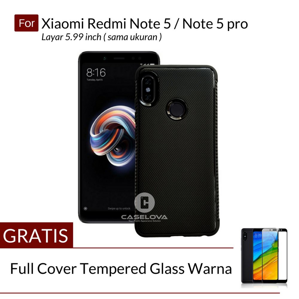 BUNDLE - Case For Xiaomi Redmi Note 5 - Note 5 Pro Protection Anti Slip TPU Shockproof - TG WARNA