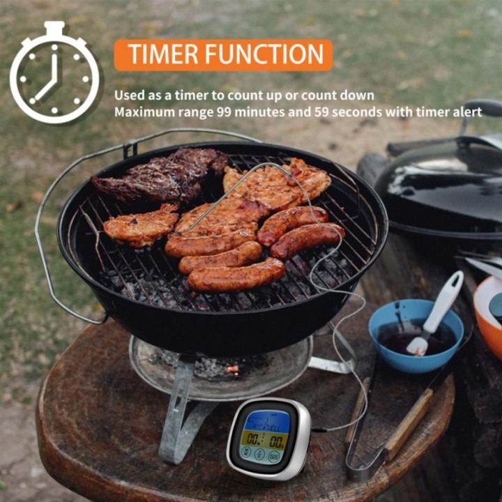 832 Thermometer Dapur Digital BBQ  Kitchen Grill Food Touch Screen