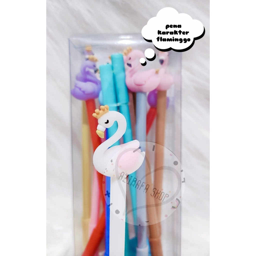 

1 LUSIN PULPEN GEL FLAMINGGO LUCU IMUT / BOLPEN GEL KARAKTER 12 PC / PULPEN KARKATER FALMINGGI