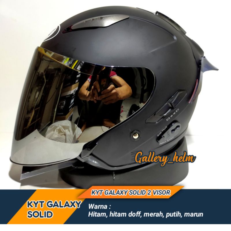 Jual HELM KYT GALAXY HITAM DOFF INCLUDE SPOILER KYT, VISOR VENOM