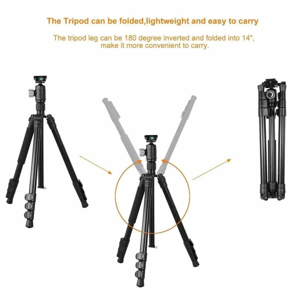 Kingjoy G555+G0 Aluminum Alloy 4-Section Travel Tripod