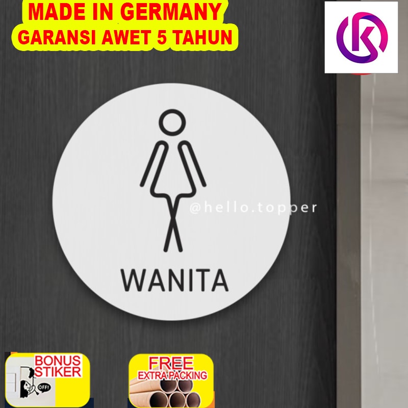 

Murah Toilet Signage Akrilik Bulat - Wanita | Sign WC | Restroom