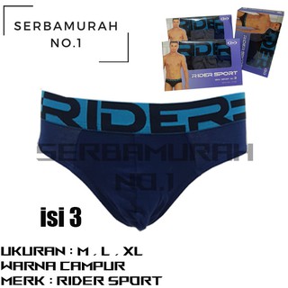  Celana  Dalam  Pria RIDER  SPORT  R762B ISI 3 PCS Shopee 