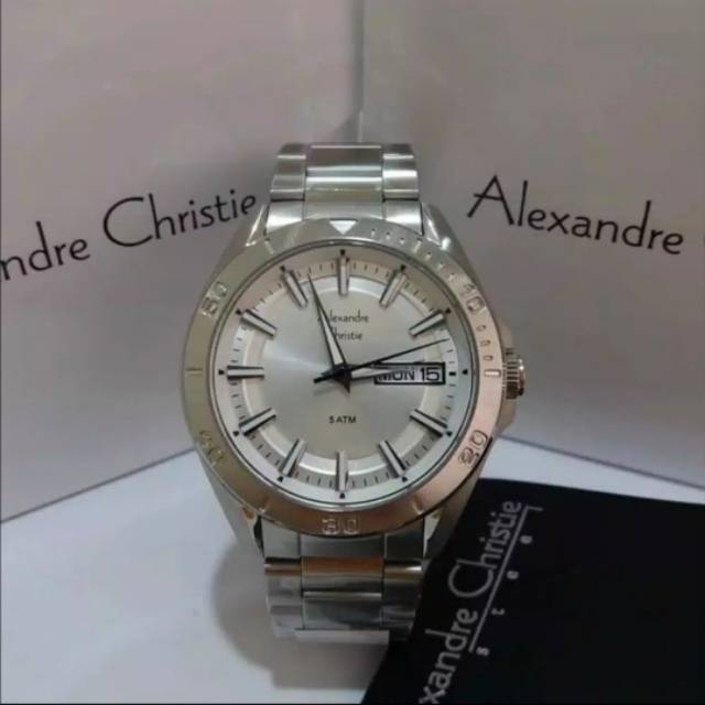Jam Tangan Alexandre Christie 6512 Pria Silver Original