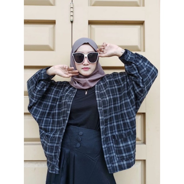 Outer Kemeja Lengan Balon // Flanel // Kotak-kotak