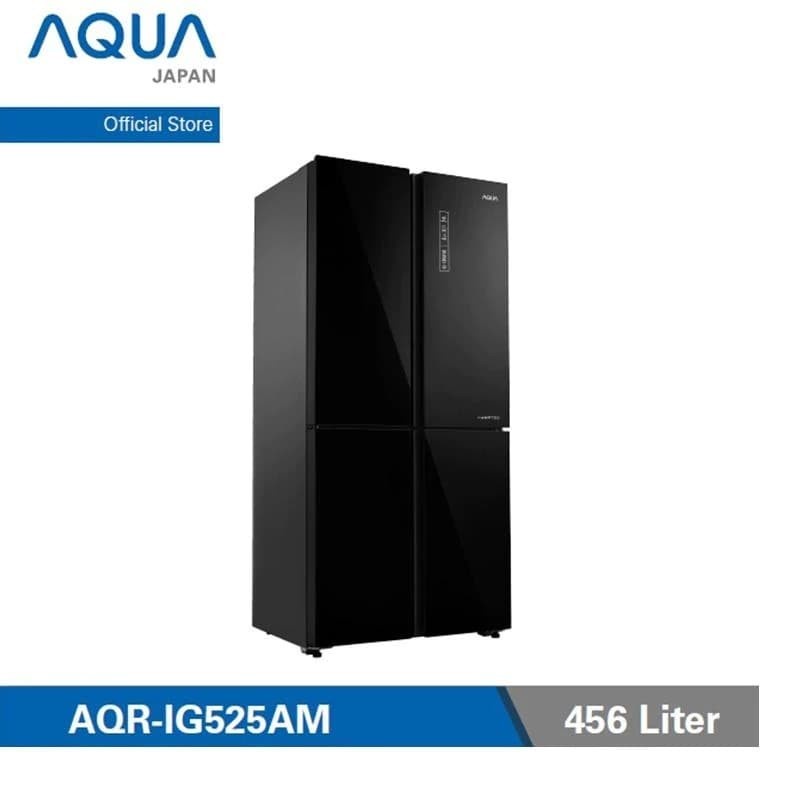 AQUA AQR-IG525AM(GB) KULKAS SIDE BY SIDE 4 PINTU INVERTER AQR IG 525 AM GB HITAM MULTI DOOR 456 LITE