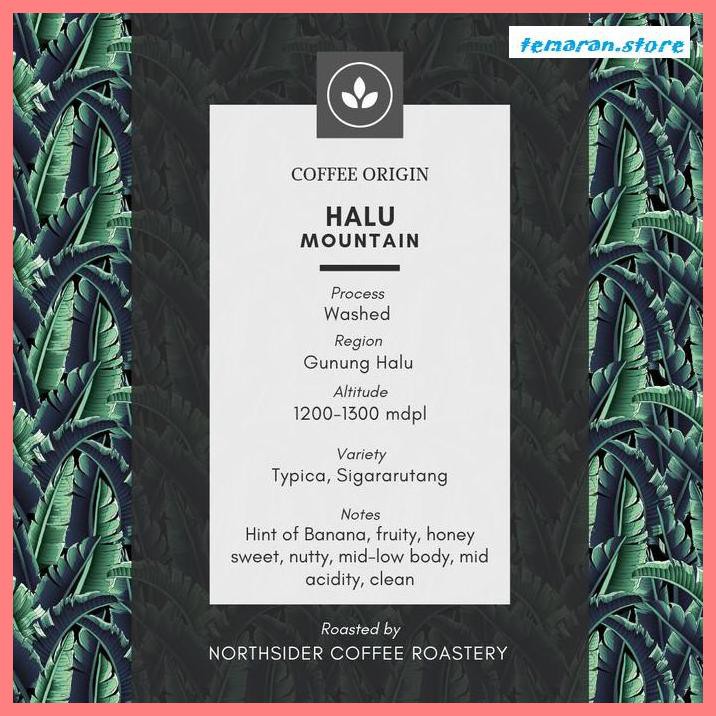 

Kopi- BIJI KOPI ARABIKA GUNUNG HALU WASHED - 200GR NORTHSIDER COFFEE - BIJI KOPI -Biji-Kopi.