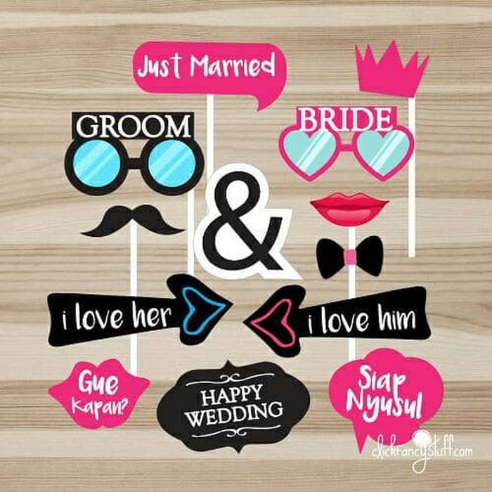 wedding photobooth props / aksesoris/ properti foto pernikahan - PROMO -  Bisa COD - TERLARIS -
