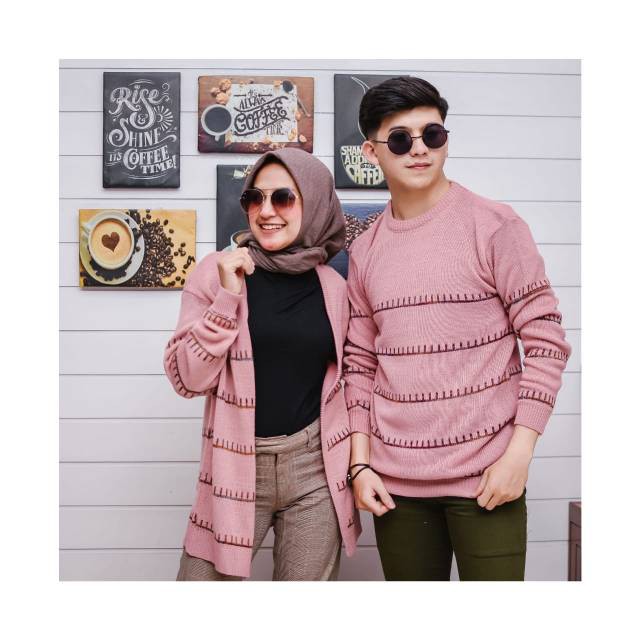 DELUNA RAJUT COUPLE SWEATER + KARDIGAN WANITA jwt