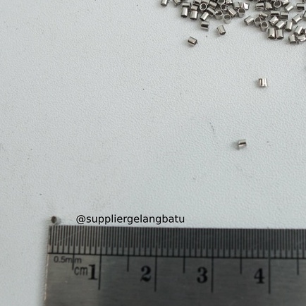 Aksesoris stopper kecil 1mm silver bahan rangkai gelang kalung tali