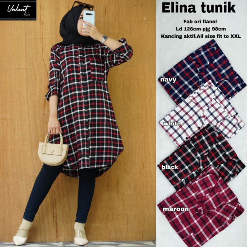 tunik kotak jumbo - elina tunik by shakabima