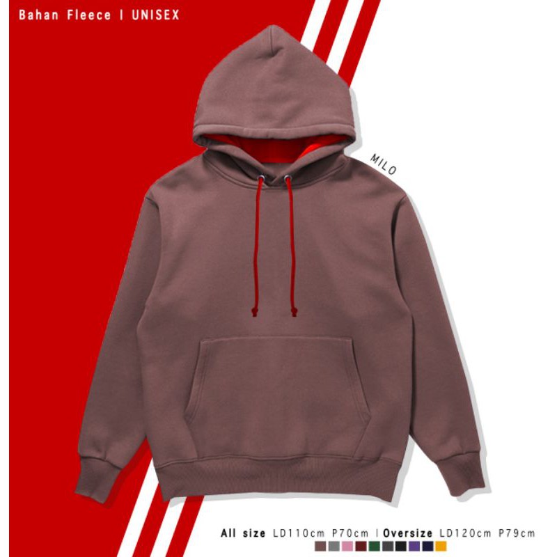 JAKET HOODIE UNISEX POLOS FLEECE