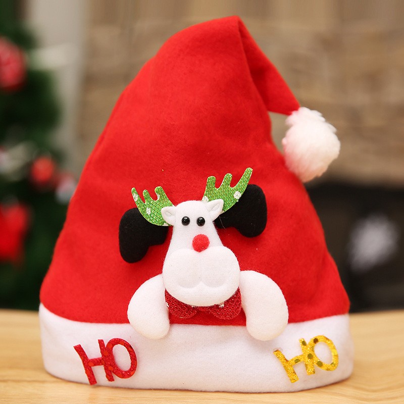 XHCB topi natal anak bordir karakter hoho merah santa claus christma