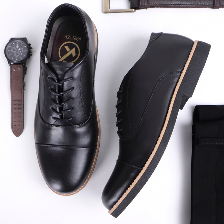 Sepatu Pantofel Pria Kulit Asli Casual Formal Kerja Oxford Sepatu Pantopel Pria - Oxford 0.1 Black