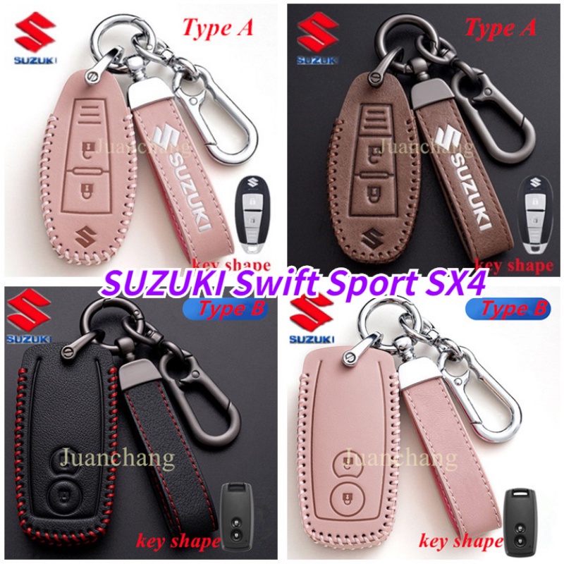 Casing Kunci Remote Mobil 3 Tombol Bahan Kulit Untuk Suzuki Vitara Swift Ignis Kizashi SX4 Baleno Ertiga 2016 2017 2018 2019