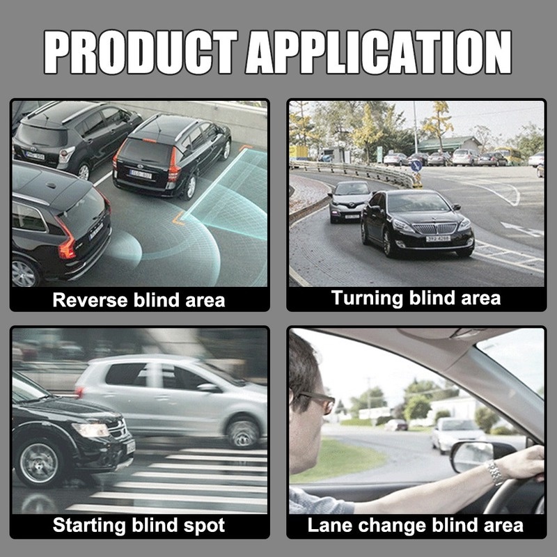 Universal Aksesoris Eksterior Mobil Bentuk Sektor Sudut Lebar Tahan Hujan Adjustable Mobil Blind Spot Mirror Parkir Spion Spion HD Kaca Cermin Bantu
