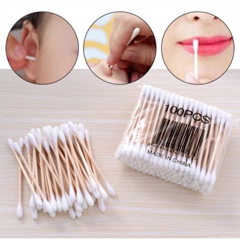 (100 pcs) Cotton Buds Bambu / Cotton Swab Bamboo / Cotton Bud Kayu