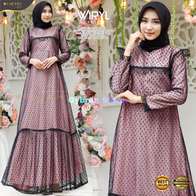 [SIAP KIRIM] WIRYL DRESS BROKAT | GAMIS WIRYL BROKAT | DRESS BROKAT WIRYL 100% ORIGINAL KHEYRA