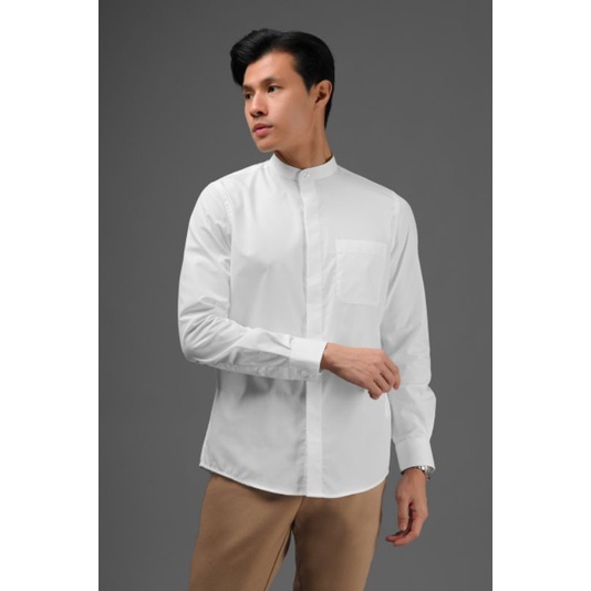 Ready ARGO CONCEALED PLACKET LONG SLEEVE:White XL