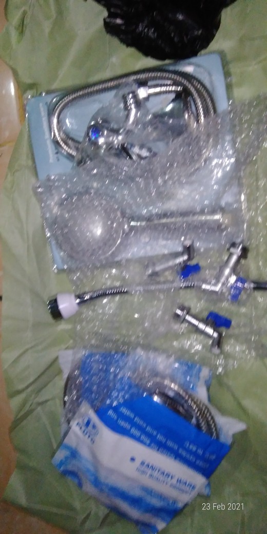 Kran 3/4 Tembok Mini Cebol Model Onda Gagang Biru Kuat Babet Kualitas