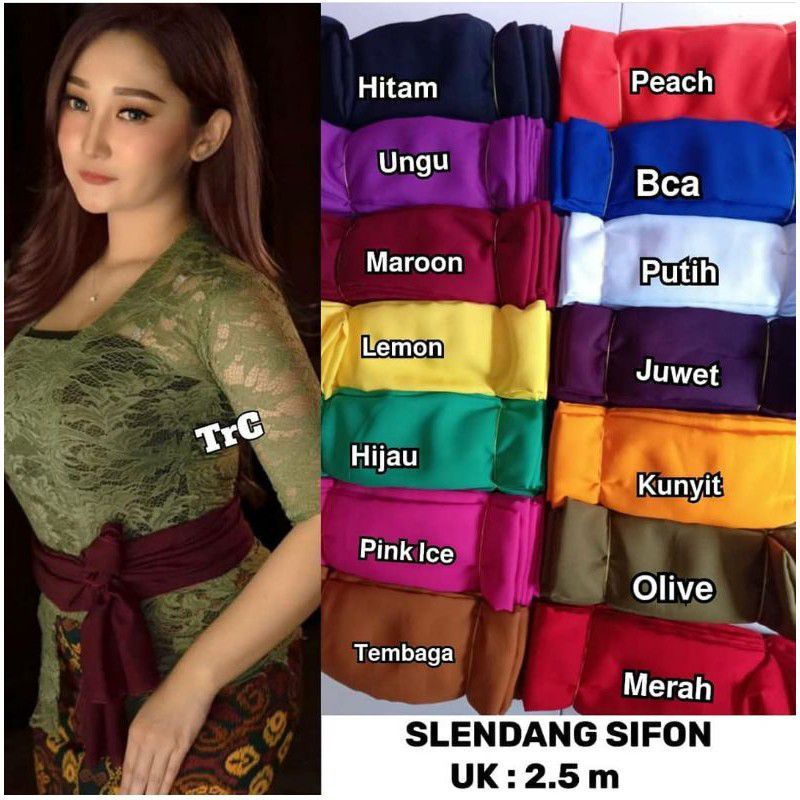 Realpict slendang none betawi//slendang shifon polos//slendang adat betawi